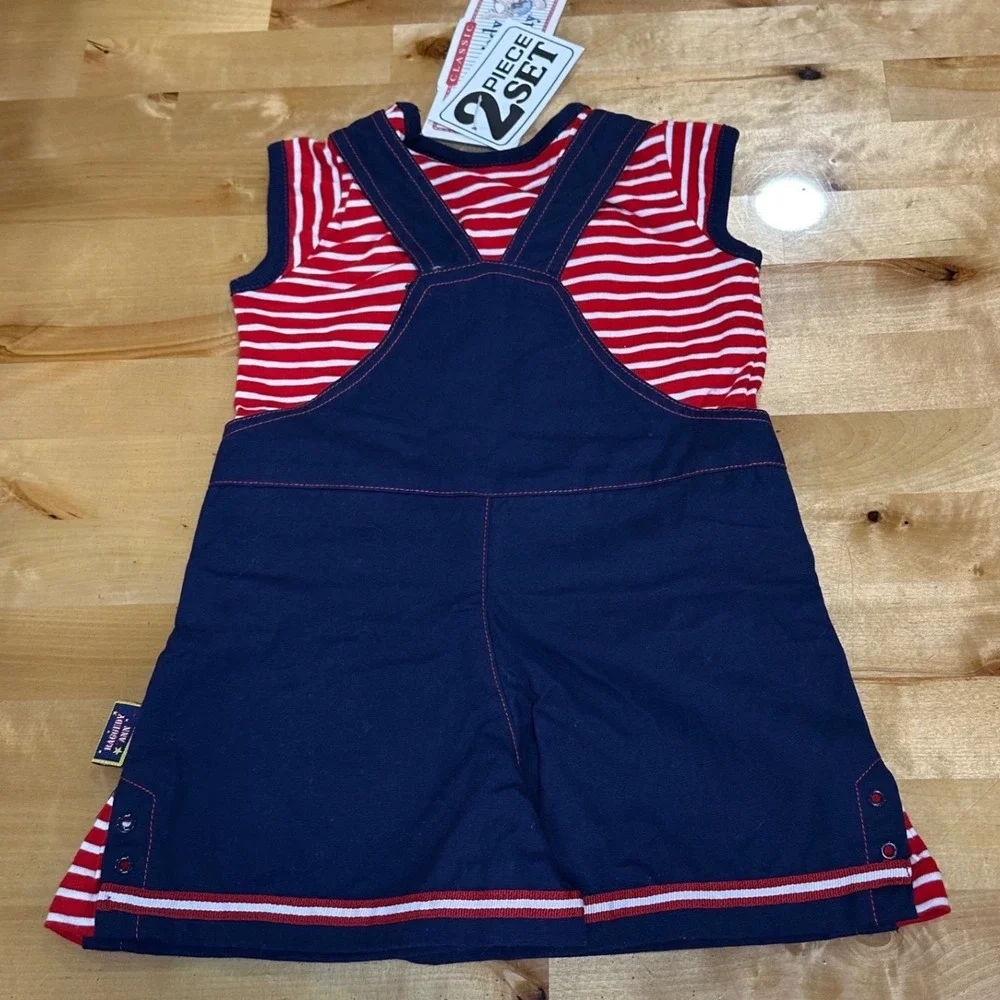Raggedy Ann & Andy Jumper Set Kids 12M Navy Red NWT Vintage Style Embroidered